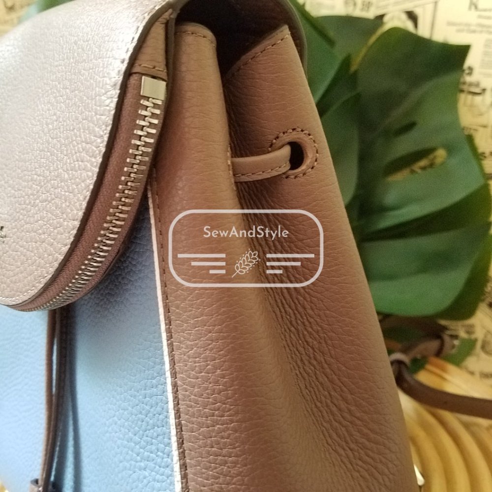 Kate Spade NWT Baltic Sea Blue Tan Leila Backpack - Picture 5 of 11